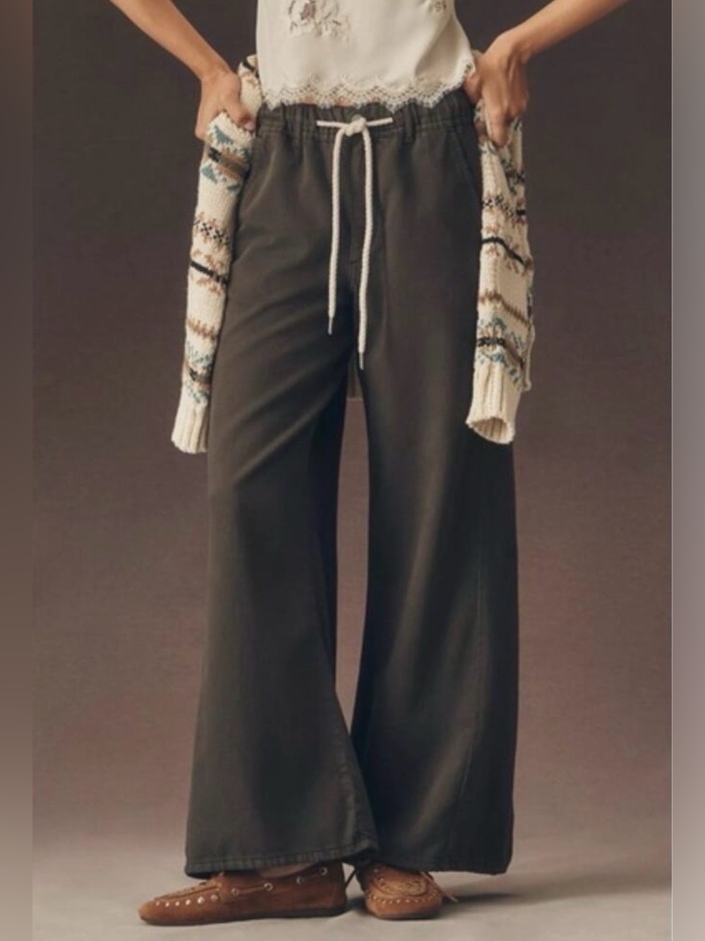 Anthropologie Pilcro Adi Wide Leg Flare Pants Size SP